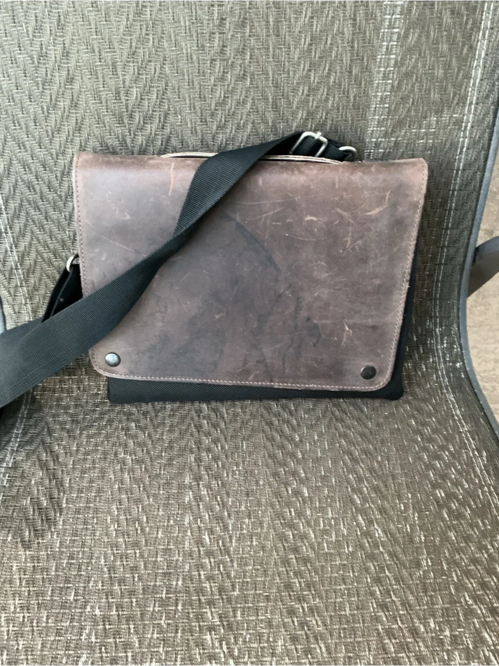 Waterfield Design SF Brown/Black Leather Messenger Bag